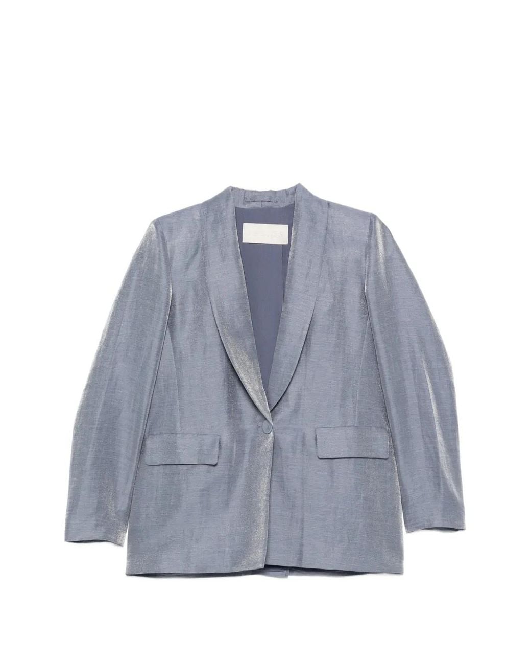 iBlues Blue Metallic Single-Breasted Jacket