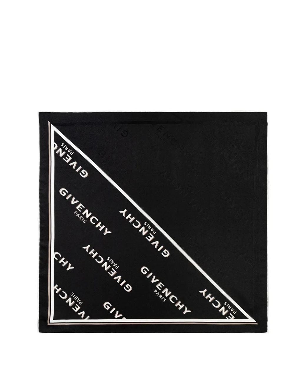 Givenchy Black Logo-Print Silk Scarf