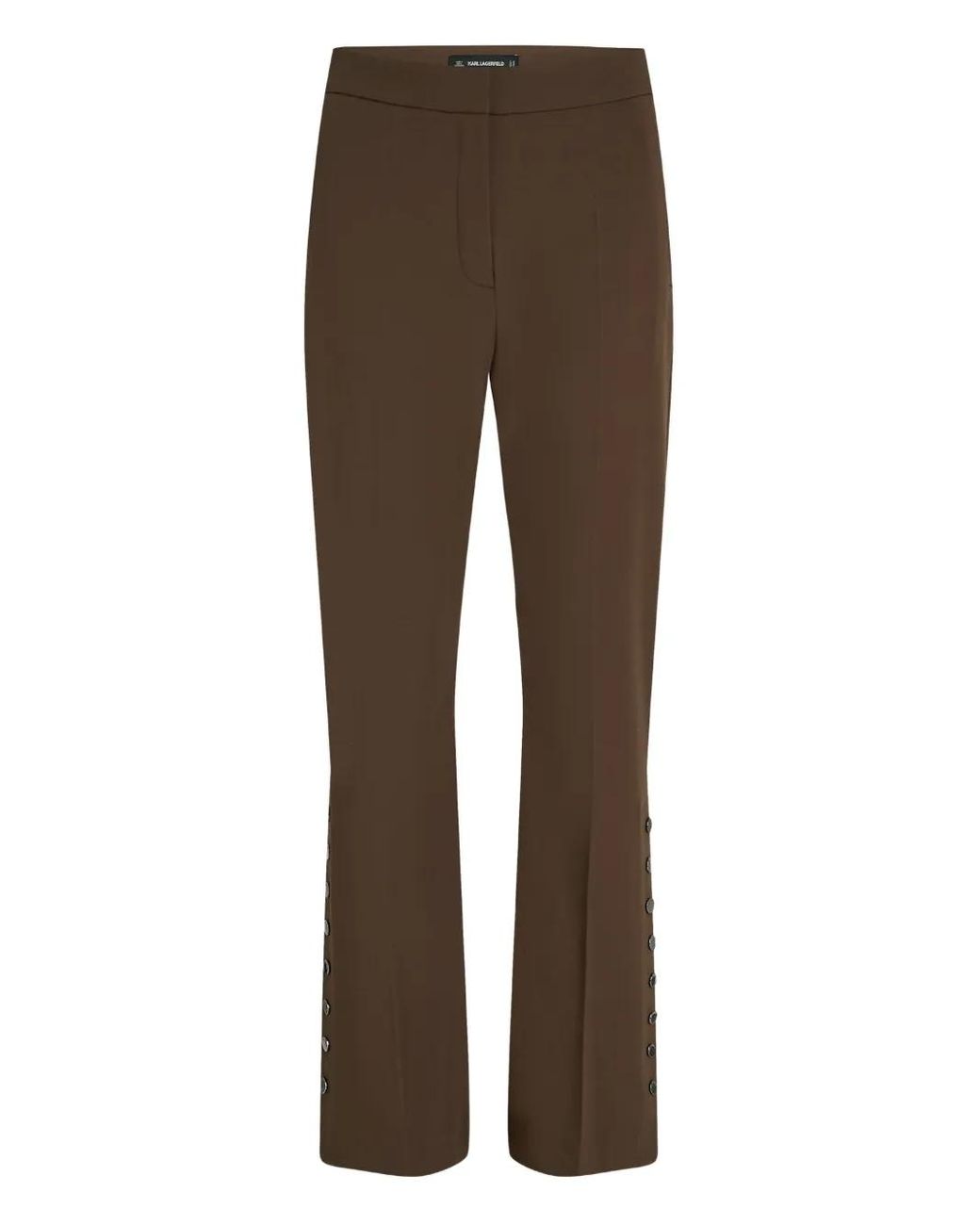 Karl Lagerfeld Brown Press-Stud Detailing Trousers