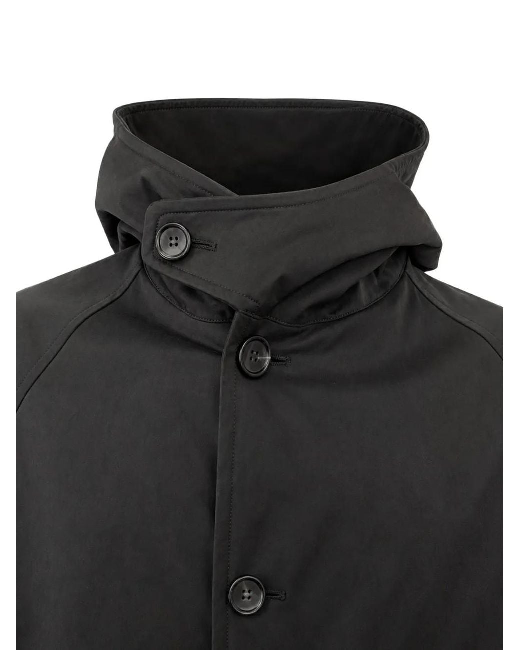 C P Company Black X Comoli Singles Breasted Coat for men