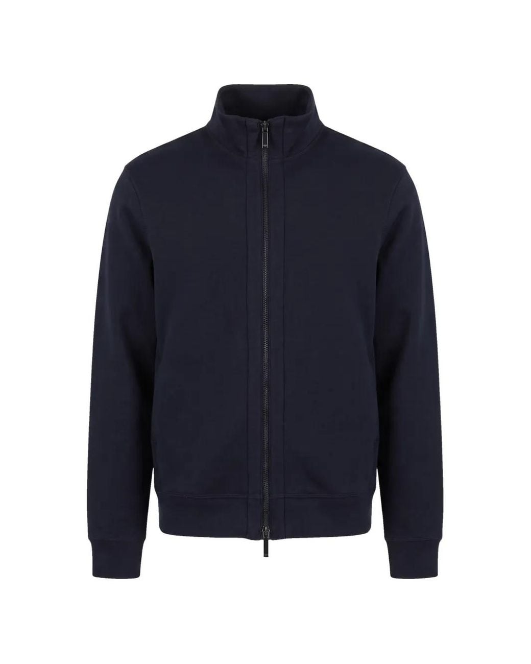 Emporio Armani Blue Zip-Up High-Neck Jacket for men