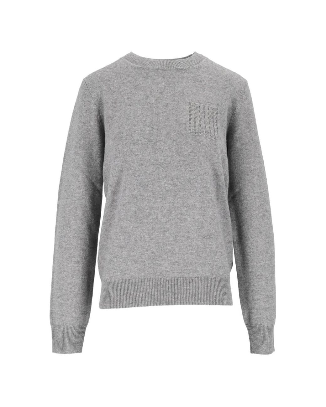 Peserico Gray Chest-Pocket Sweater
