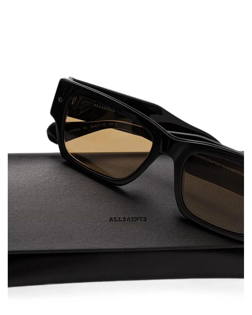 AllSaints Black Square-Frame Sunglasses