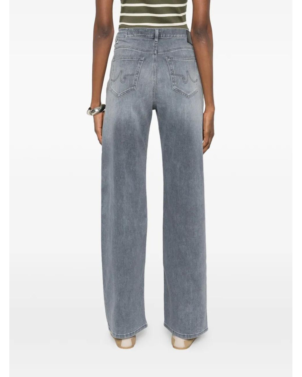 AG Jeans Gray Baggy Wide Jeans