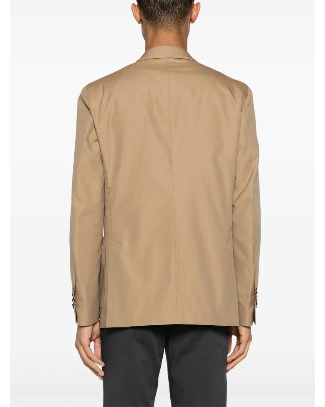 Lardini Natural Brooch-Detail Double-Breasted Blazer for men