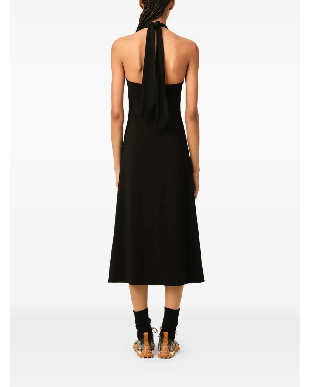 AMI Black Jersey Halter Midi Dress