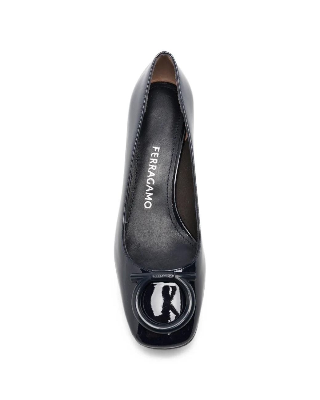 Ferragamo Blue Mara Leather Pumps