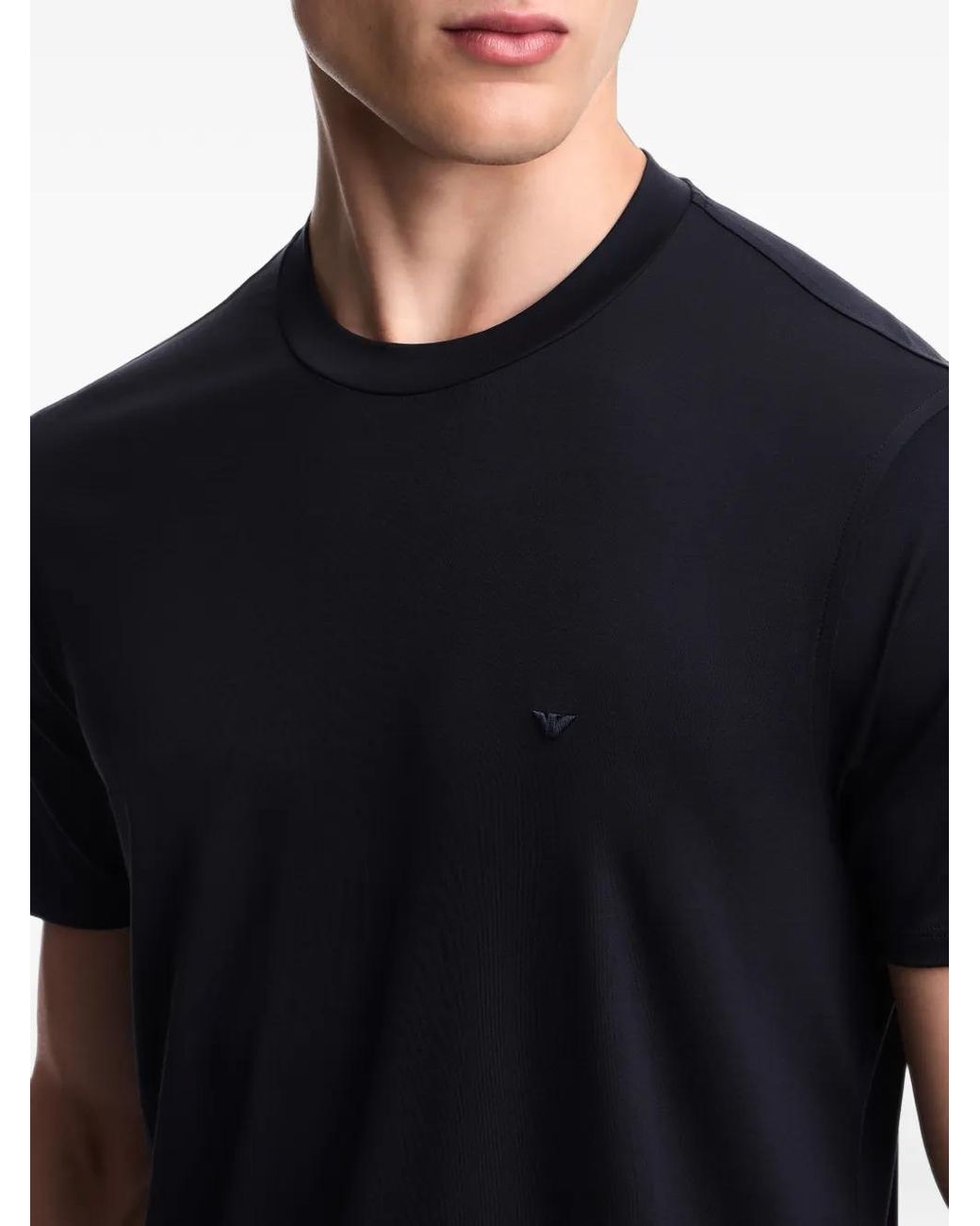 Emporio Armani Black Modal And Silk Blend T-Shirt for men