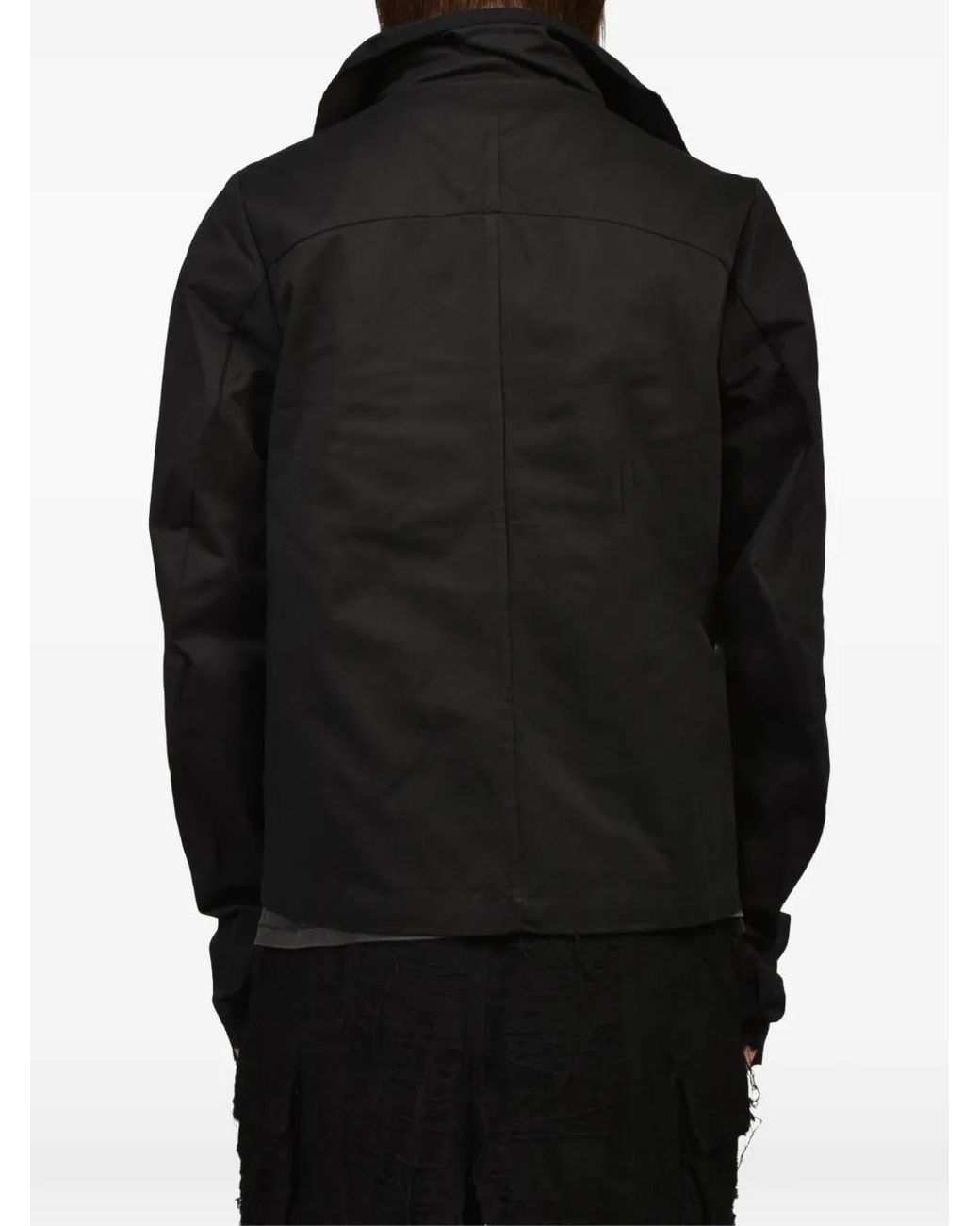 Troubled Waters Black High-Neck Gloved Jacket for men
