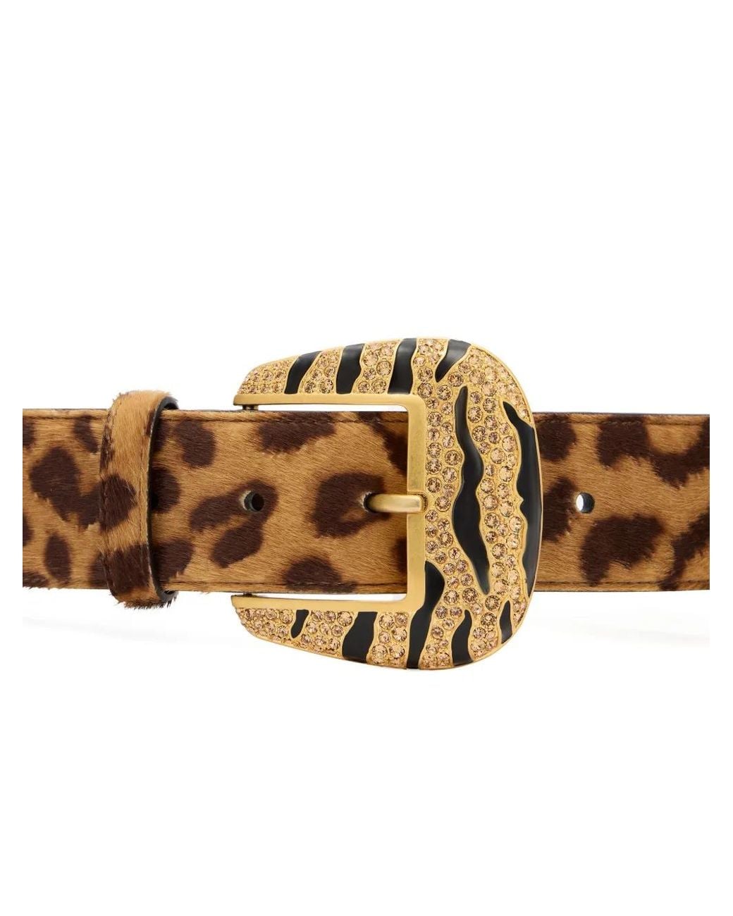 Roberto Cavalli White Leopard-Print Belt