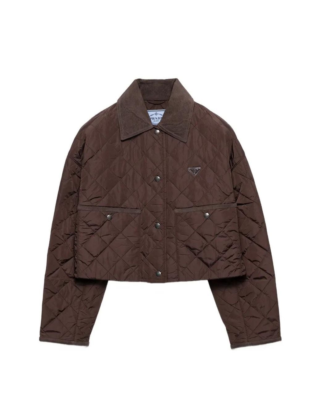 Prada Brown Lightweight Re-Nylon Cropped Blouson Jacket
