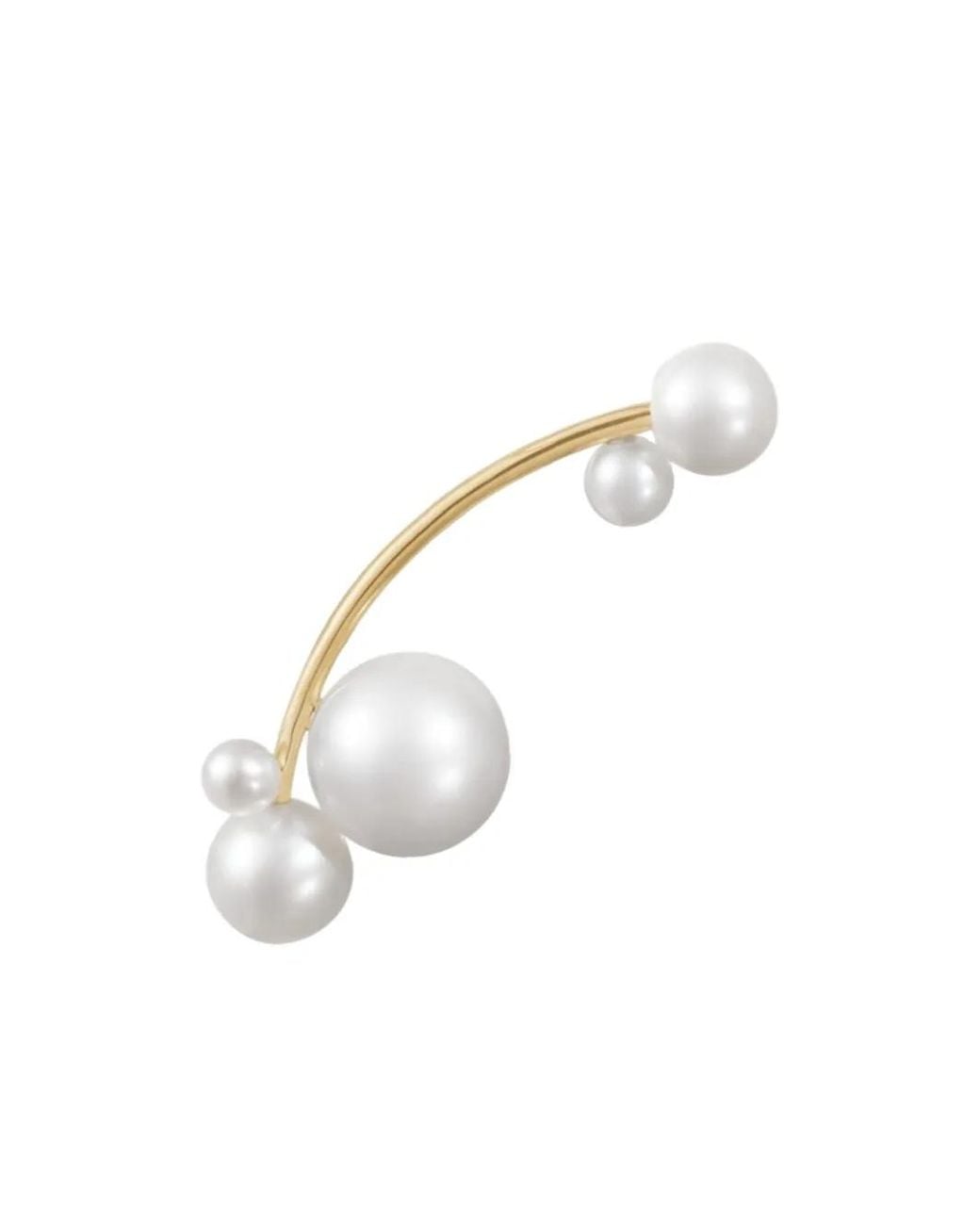 Sophie Bille Brahe White 14K Recycled Stellari Freshwater Pearl Earring
