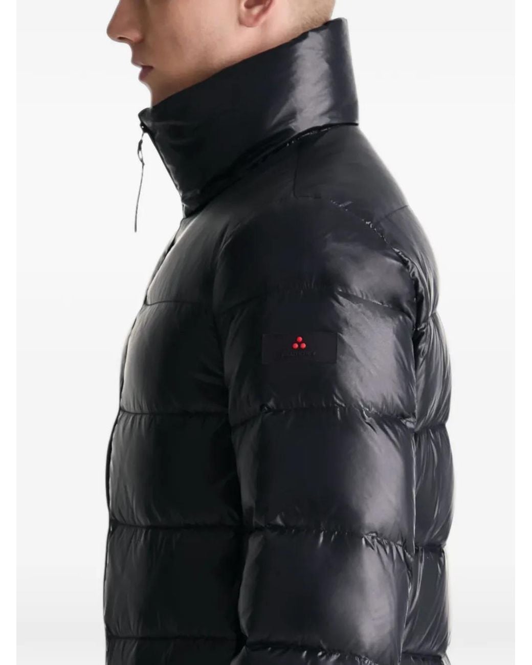 Peuterey Black Quilted High-Neck Coat for men