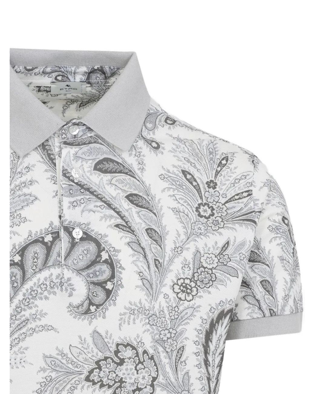 Etro Gray Rome Polo for men