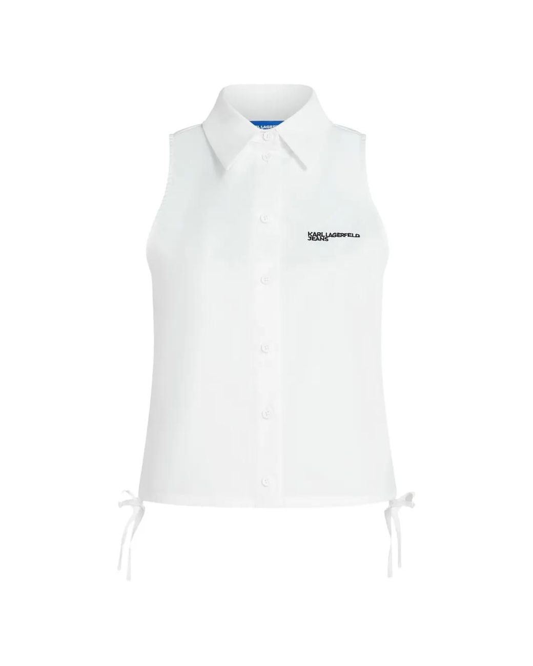 Karl Lagerfeld White Sleeveless Shirt