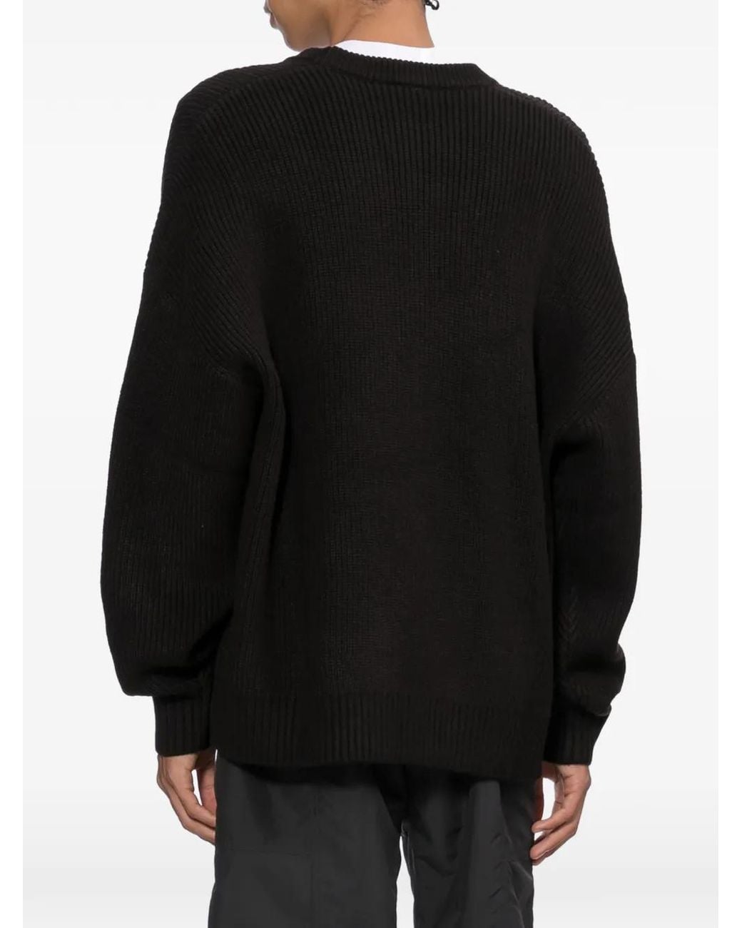 KTZ Black Logo-Patch Knit Cardigan for men