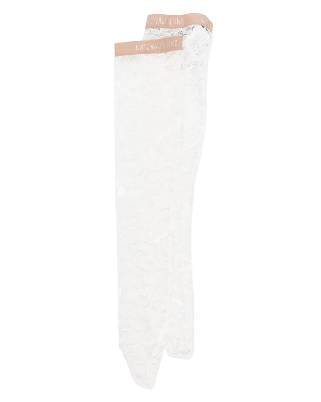 Valentino Garavani White Chantilly-Lace Socks