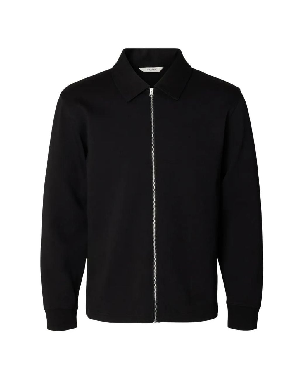 SELECTED Black Zip-Fastening Jacket for men
