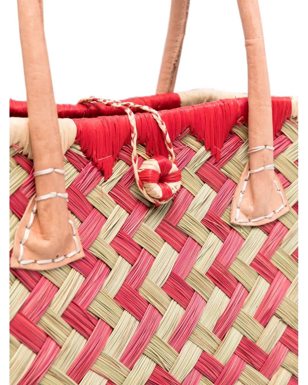 THE NINA STUDIO Pink Clotilde Woven-Design Tote Bag