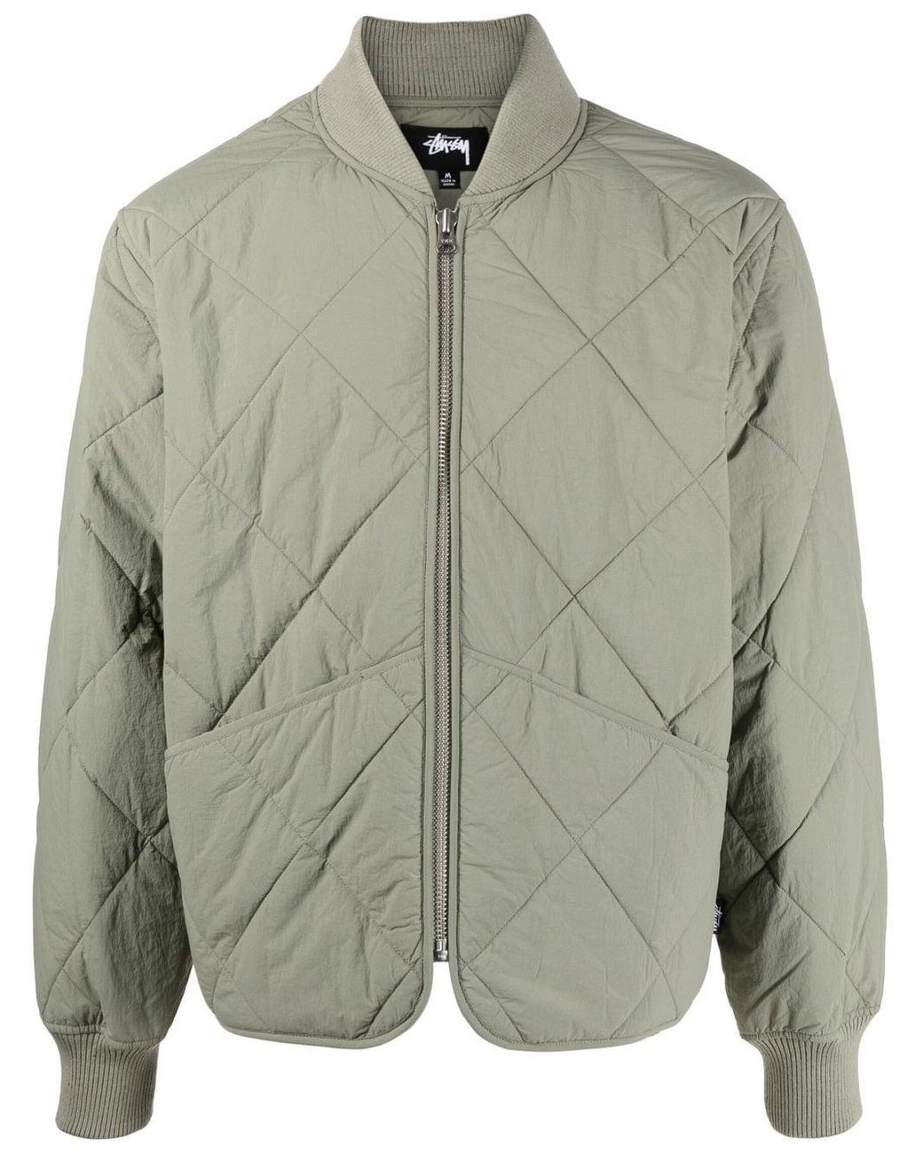 Stussy Quilted Diceprint Jacket in Green for Men Lyst
