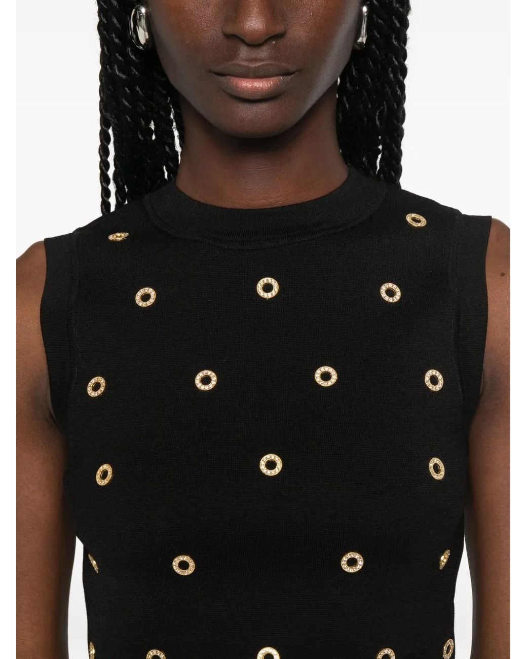 Sandro Black Studded Knit Top