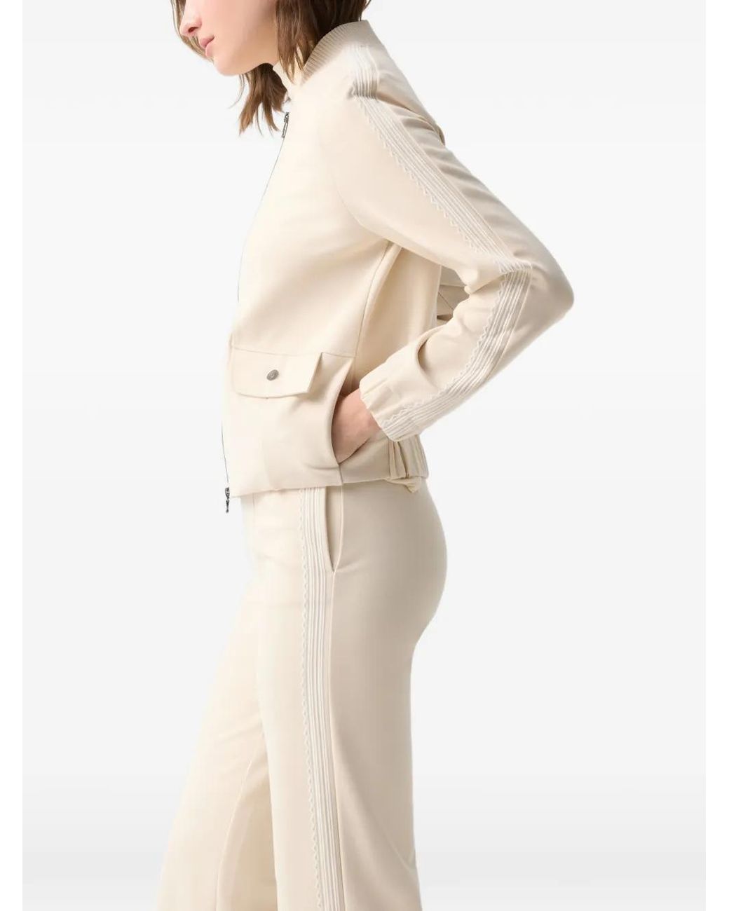 Bogner Natural Lana Lace-Tape Trousers