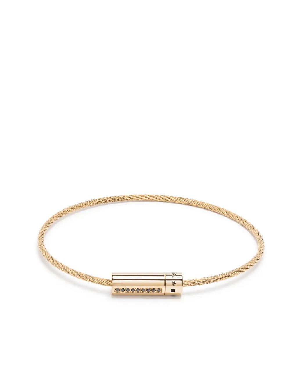 Le Gramme Metallic 18Kt Le 9G Cable Diamond Bracelet
