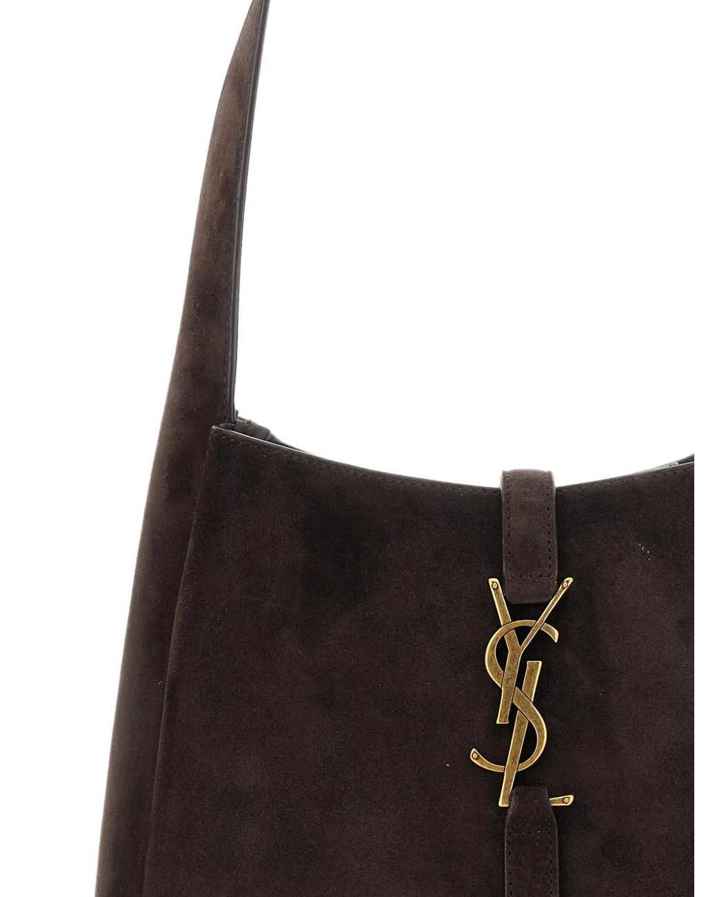 Saint Laurent White Le 5 À 7 Suede Cross Body Bag