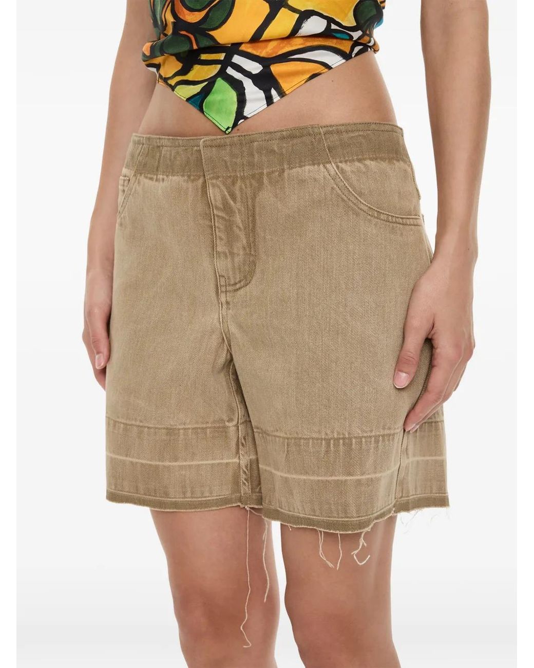 Christopher Esber Natural Deconstruct Raw-Cut Shorts
