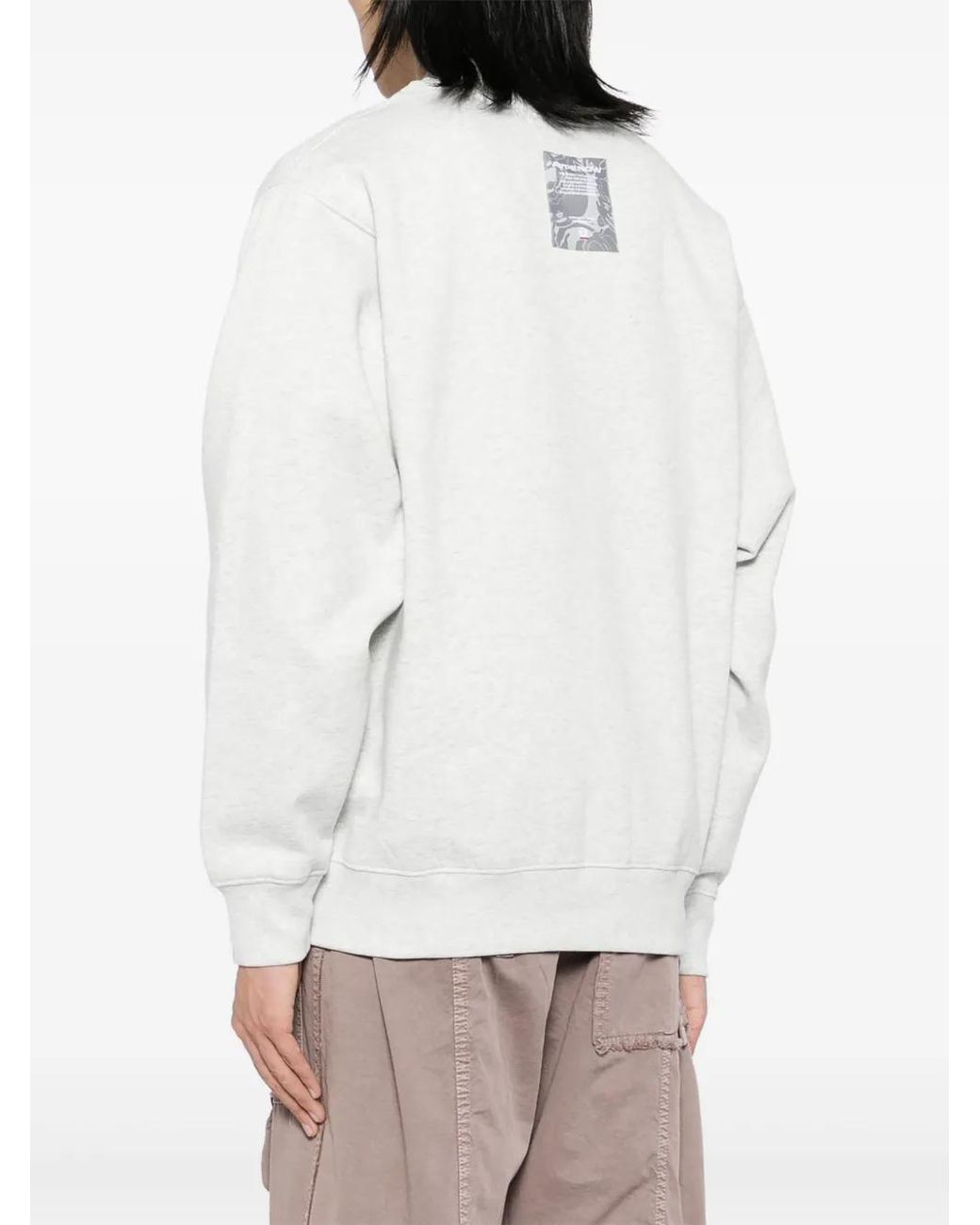 Aape By A Bathing Ape White Logo Patched Jersey Bomber Jacket for men