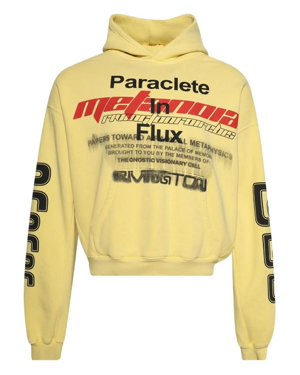 RRR123 Yellow Graphic-Print Hoodie for men