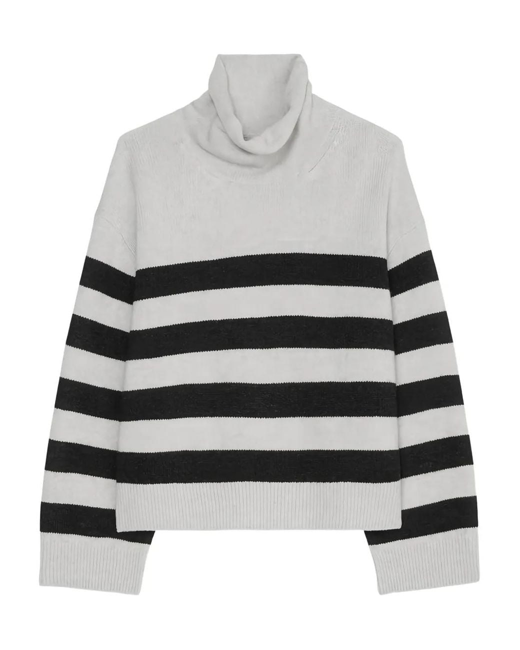 Marc O' Polo White Turtleneck Striped Sweater