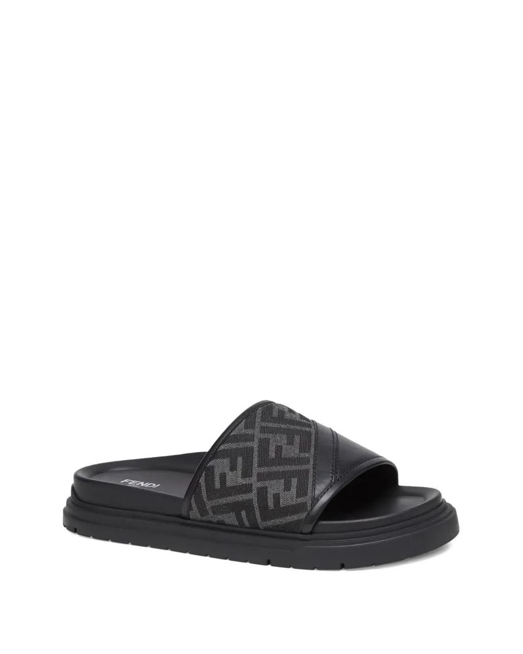 Fendi Gray Logo Sandals for men