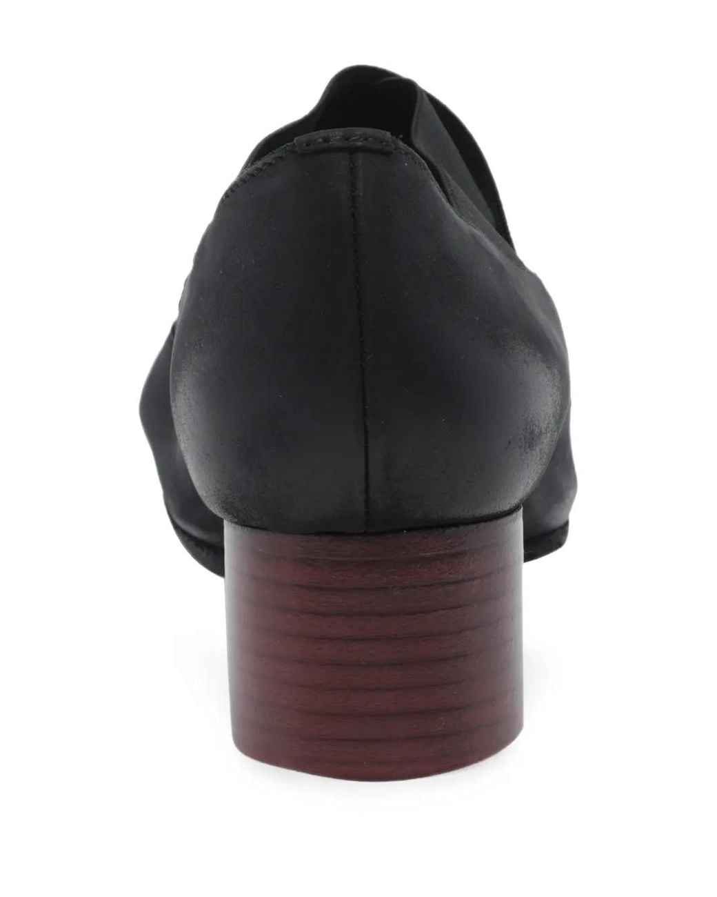 Uma Wang Black Crossover-Strap Block-Heel Ballet Flats