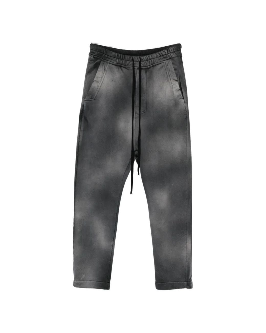 Thom Krom Gray Stone-Wash Drawstring Track Pants for men
