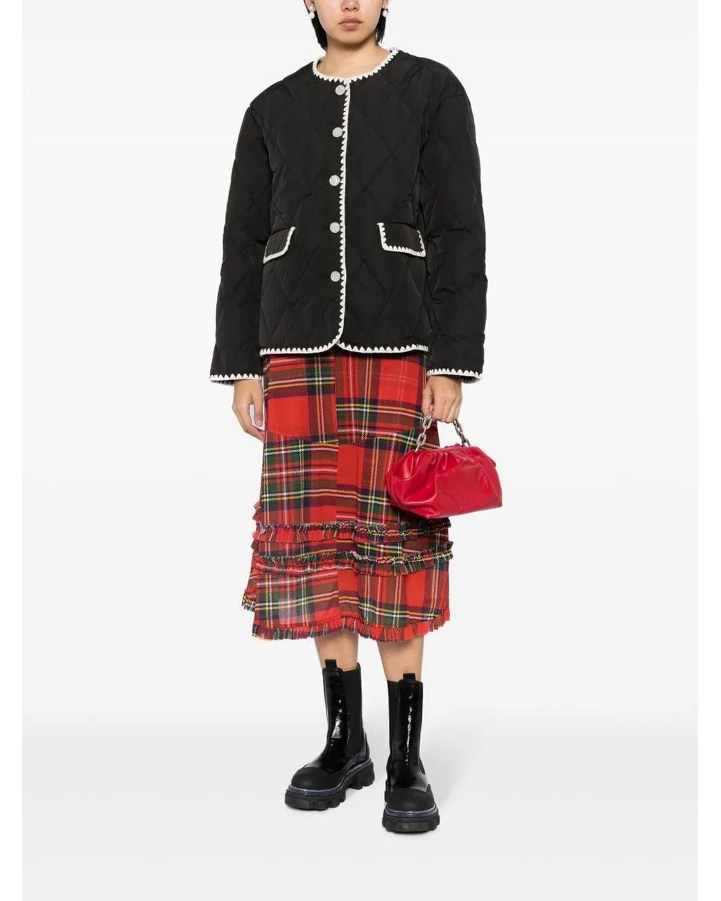 B+ AB Black Quilted Buttoned Jacket