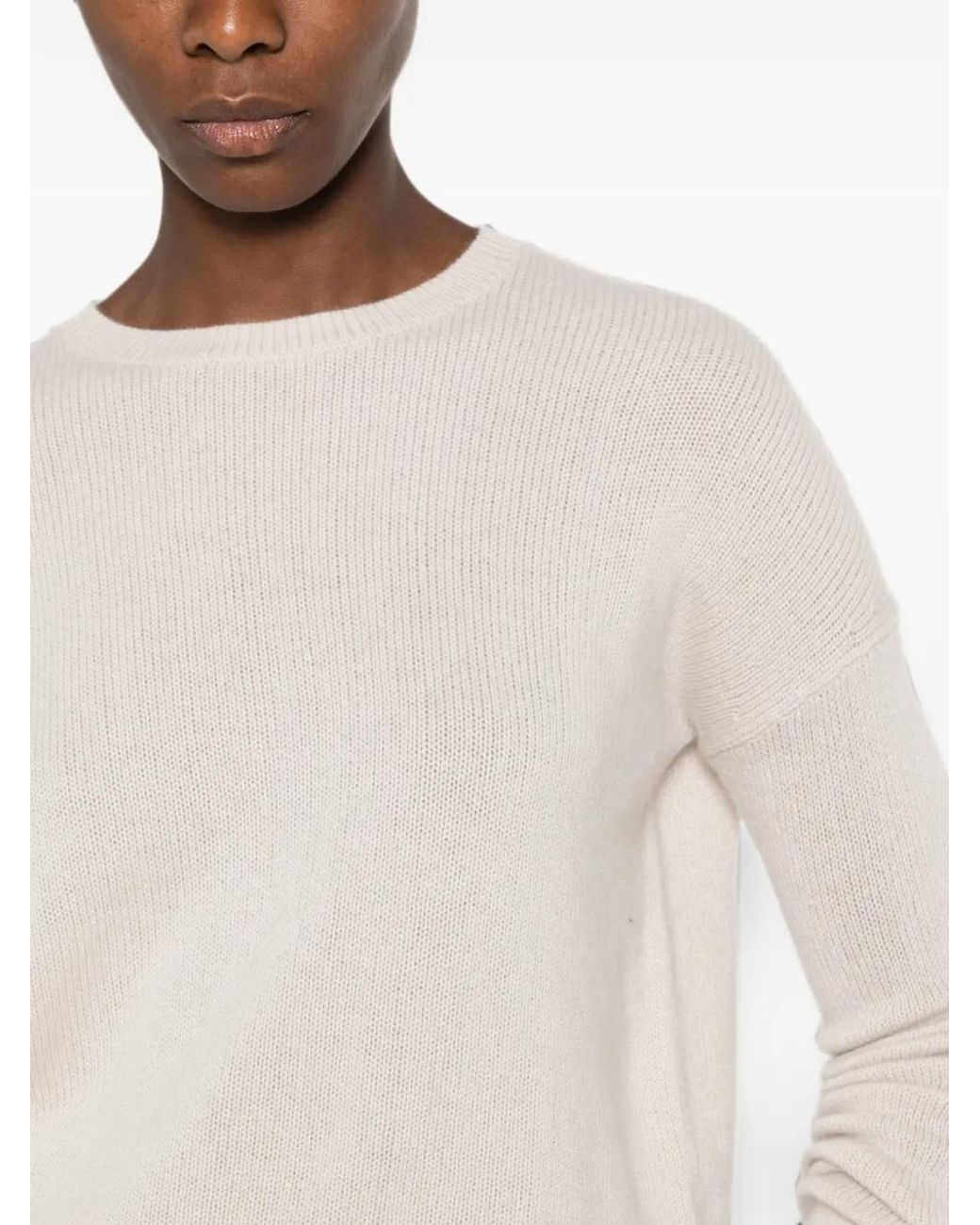 Allude White Gestrickter Pullover