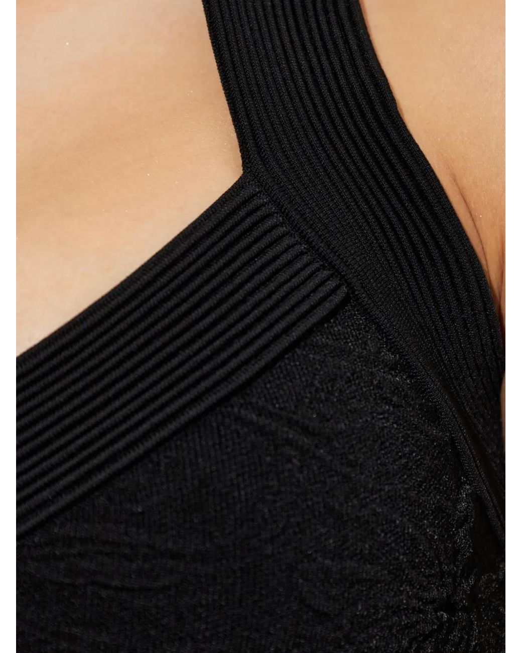 Balmain Black Jacquard Halterneck Mini Dress