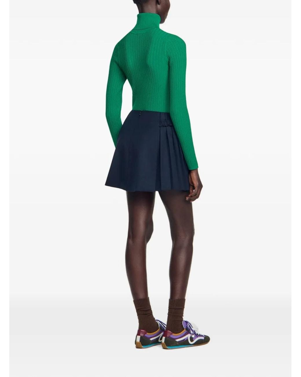 Sandro Blue Wool Skort With Buttons