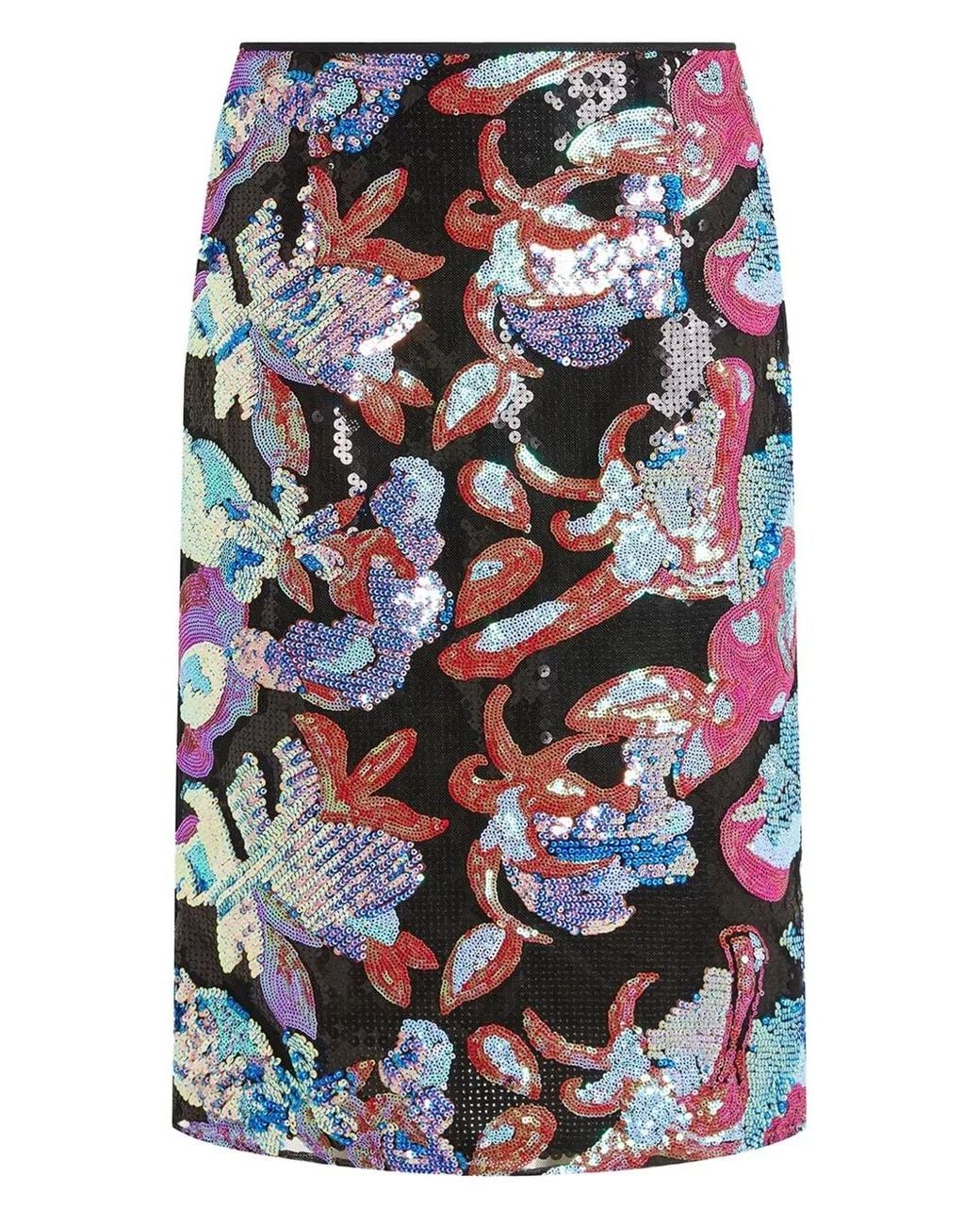 16Arlington Gray Elice Sequinned Midi Skirt