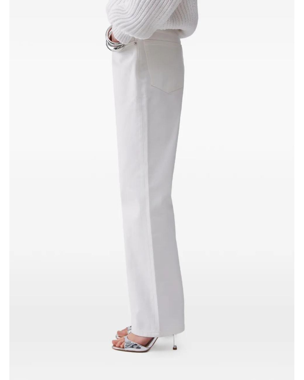 Liu Jo White Straight-Leg Trousers
