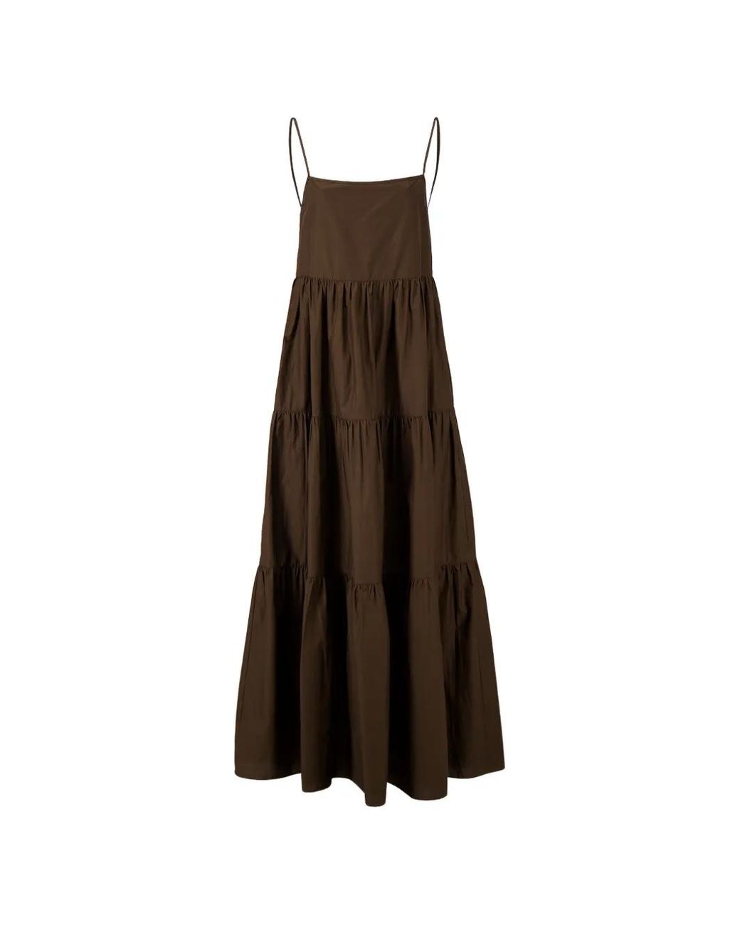 Matteau White Tiered-Design Maxi Dress