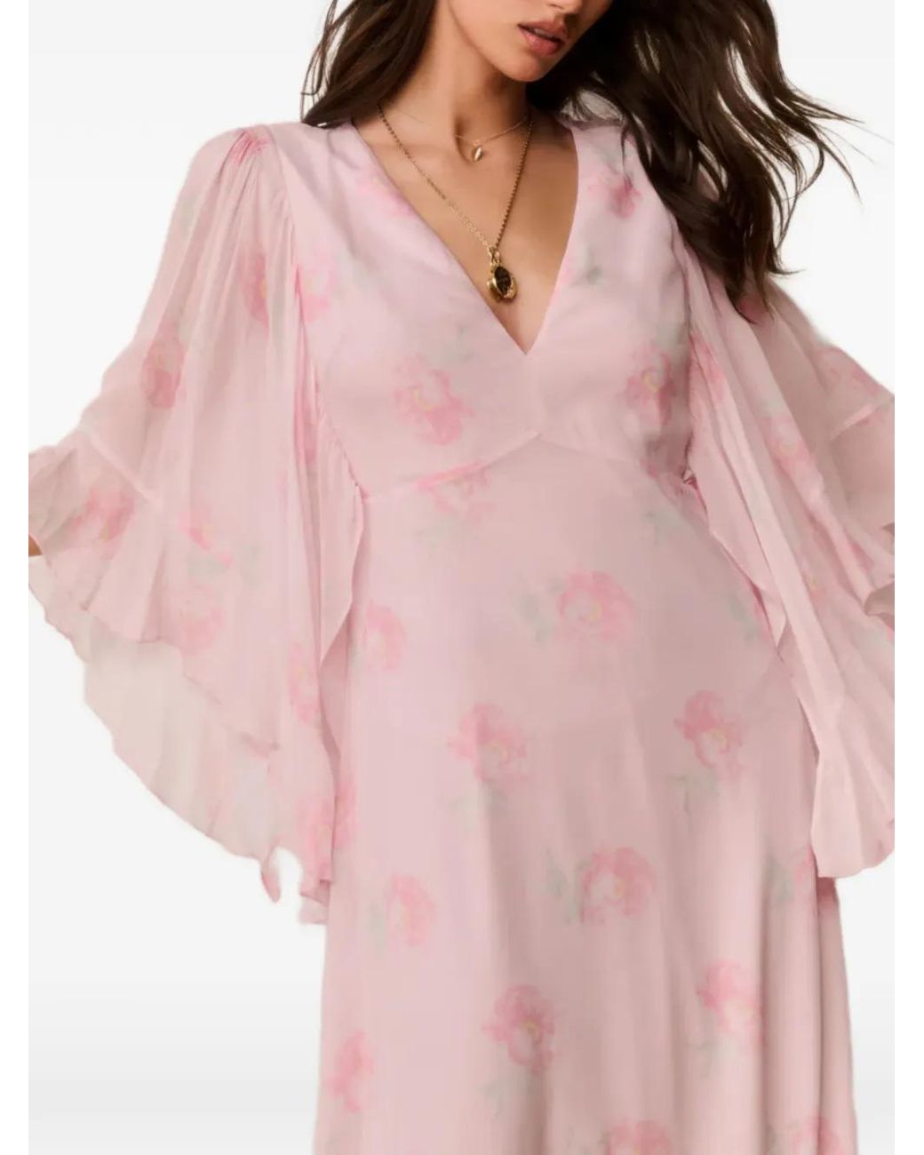 LoveShackFancy Pink Maxikleid Mit Blumenprint