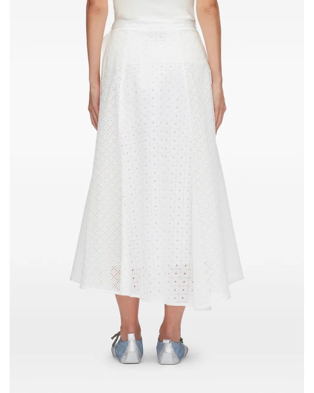 3.1 Phillip Lim White Tie-Detail Midi Skirt