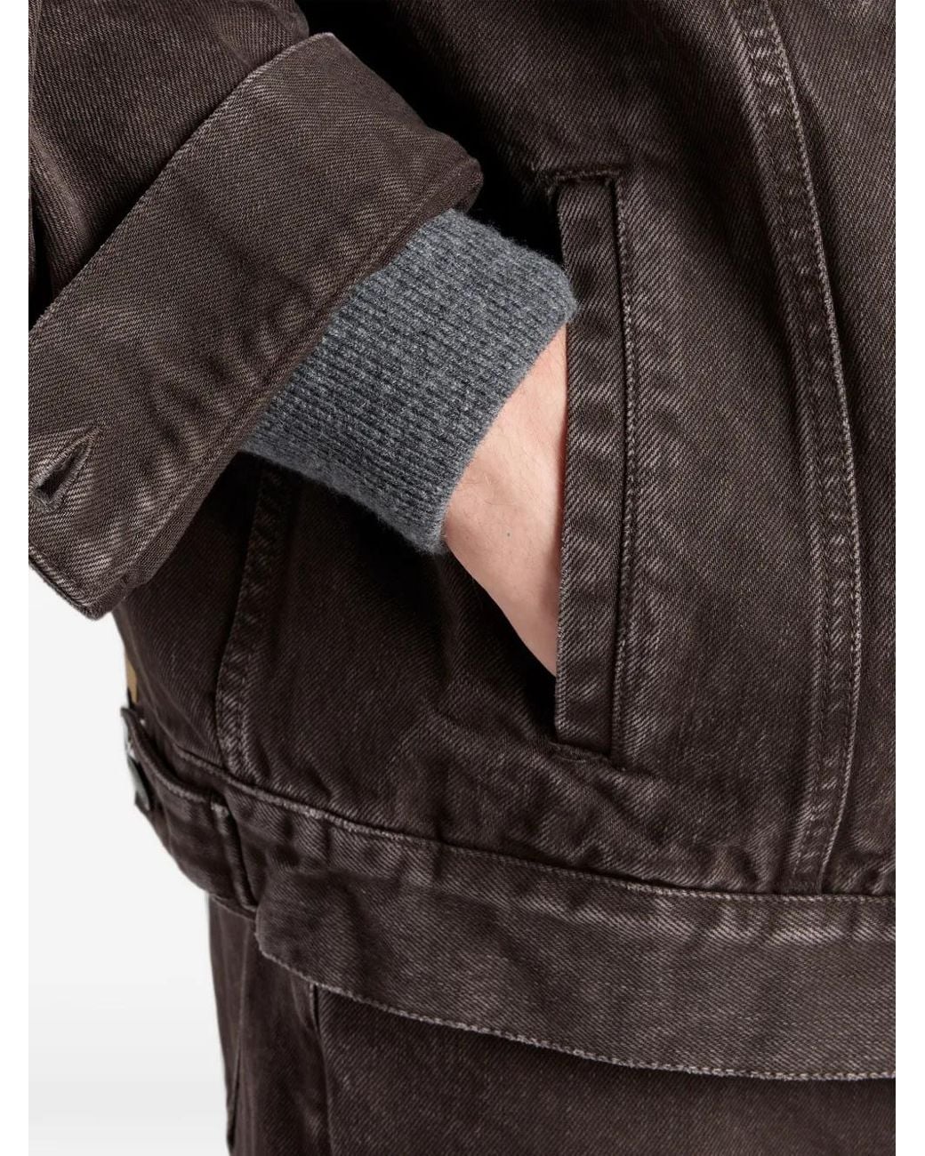 Prada Gray Wool And Cashmere Polo Sweater for men