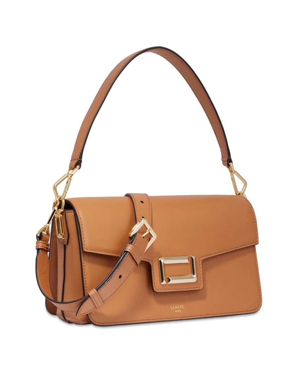 Lancel Brown Leather Medium Flap Bag