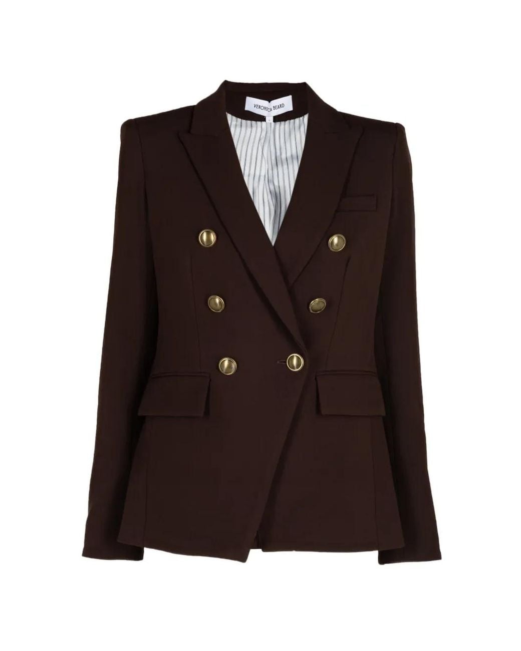 Veronica Beard Brown Miller Dickey Double-Breasted Blazer