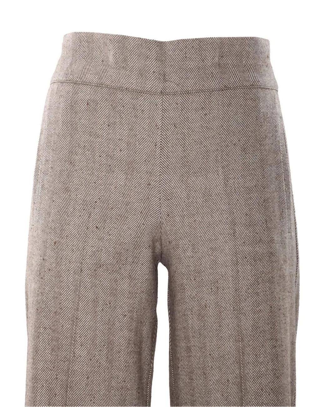D.exterior Gray Herringbone Cuff Trousers