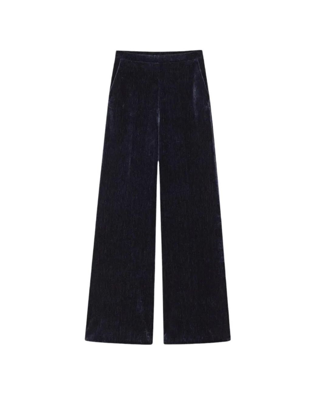 Forte_forte Blue High-Waisted Wide-Leg Trousers