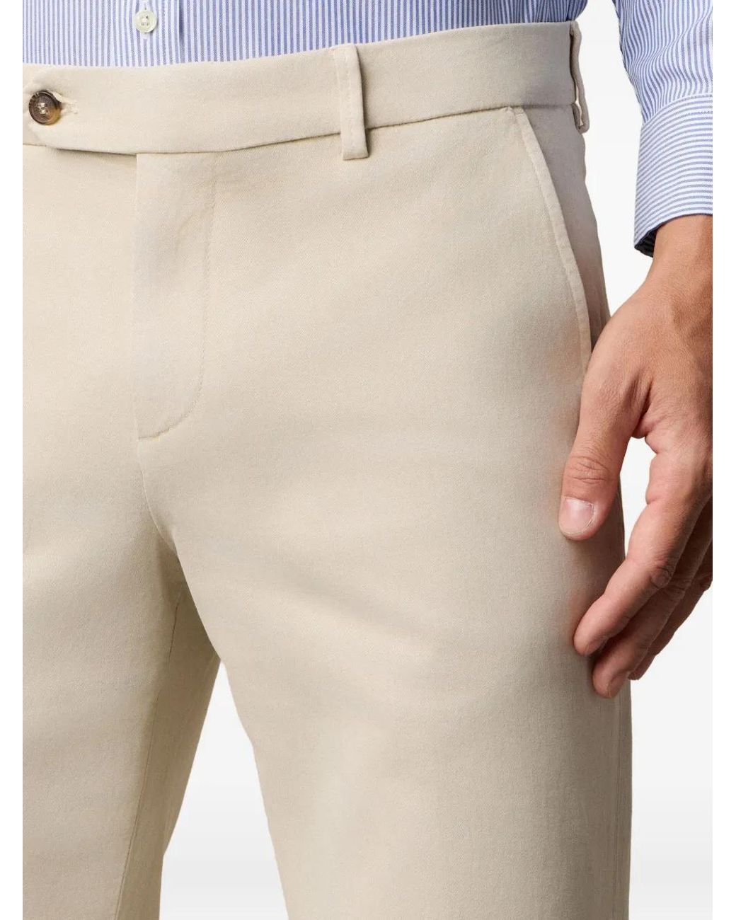 Brooks Brothers Natural Cotton-Blend Trousers for men